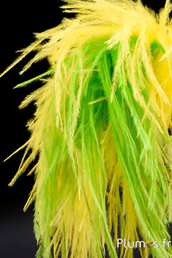 Plumet autruche avec anneau - ht 22-28 cm - jaune-lime